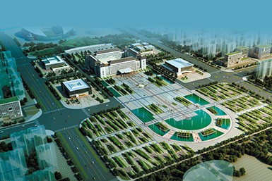 滁州市政務(wù)中心廣場(chǎng)鳥瞰圖（市政金杯）